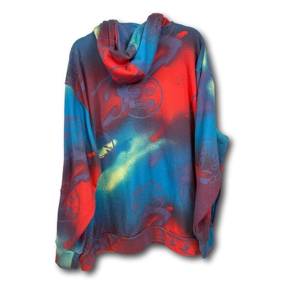 ADIDAS BIG MOOD FRENCH TERRY PULLOVER HOODIE BLUE / PURPLE HG8187 Sz: 2XL NWT - Picture 2 of 3